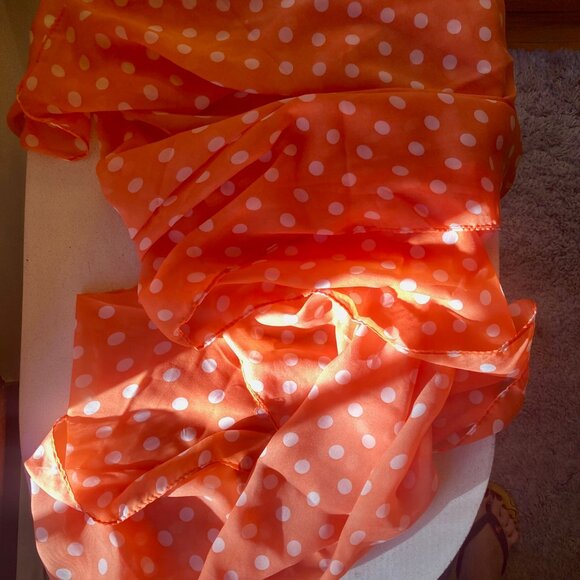 Orange and White Polka Dot Scarf Fairycore - Picture 7 of 7